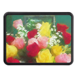 Rose Bouquet Painting - Cute Original Flower Art Hitch Cover