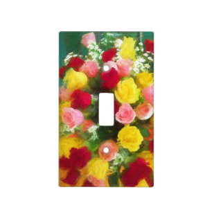 Rose Bouquet Painting - Cute Original Flower Art Light Switch Cover