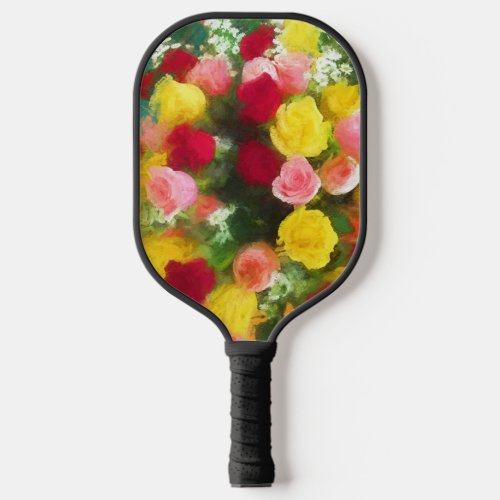 Rose Bouquet Painting _ Cute Original Flower Art Pickleball Paddle