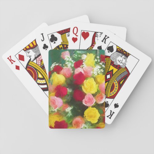 Rose Bouquet Painting _ Cute Original Flower Art Playing Cards