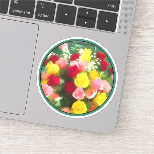 Rose Bouquet Painting - Cute Original Flower Art Sticker