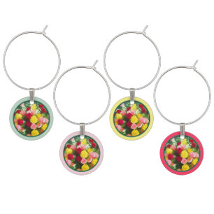 Rose Bouquet Painting - Cute Original Flower Art Wine Charm