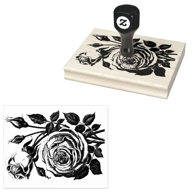 Rose Bouquet   Rubber Stamp (Stamped)