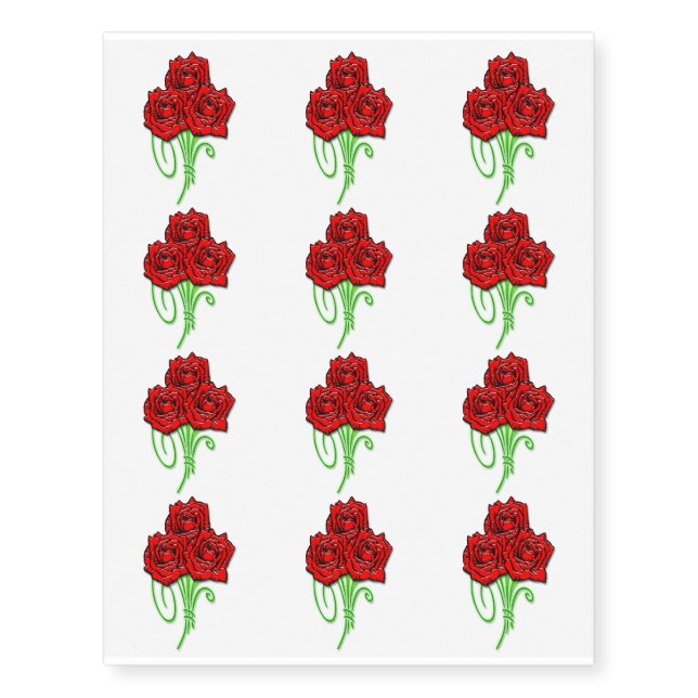 Rose bouquet temporary tattoos (Front)