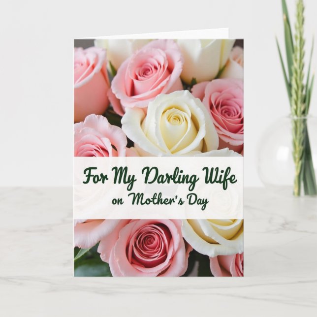 Rose Bouquet Wife Mothers Day Card (Front)