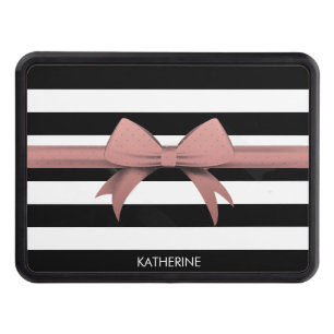 Rose Bow and Stripes Hitch Cover