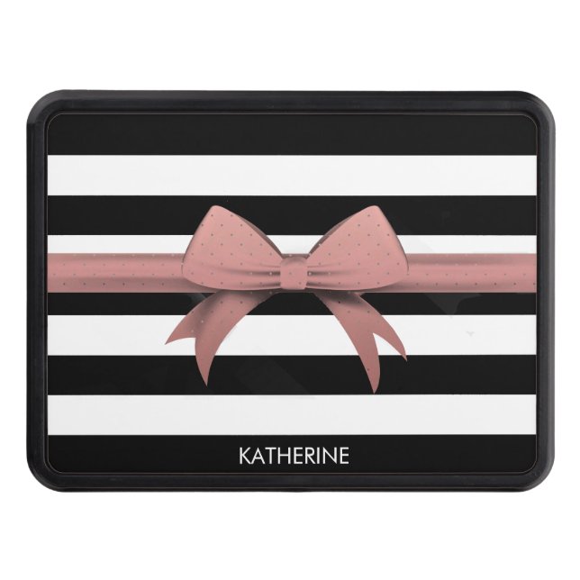 Rose Bow and Stripes Hitch Cover (Front)