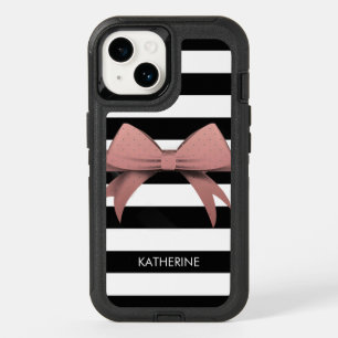 Rose Bow and Stripes OtterBox iPhone 14 Case