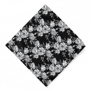 Rose Branch Gray Scale 2 Bandana