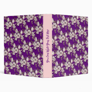 Rose Branch Pink Purple 3 Ring Binder