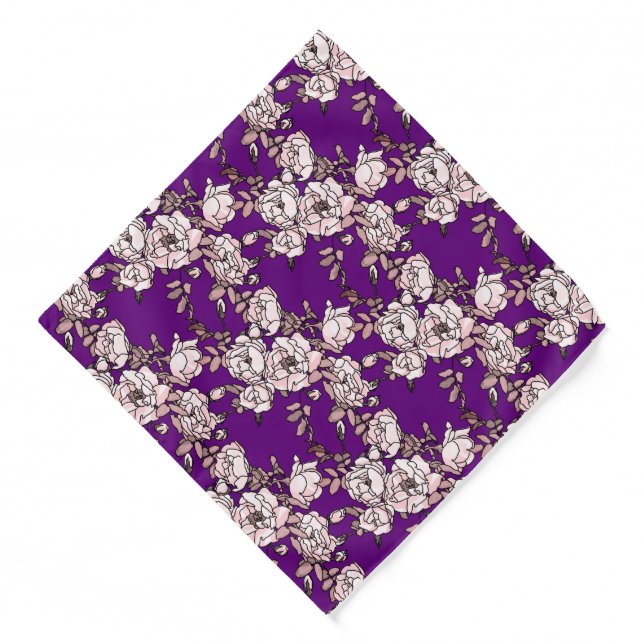 Rose Branch Pink Purple Bandana (Front)