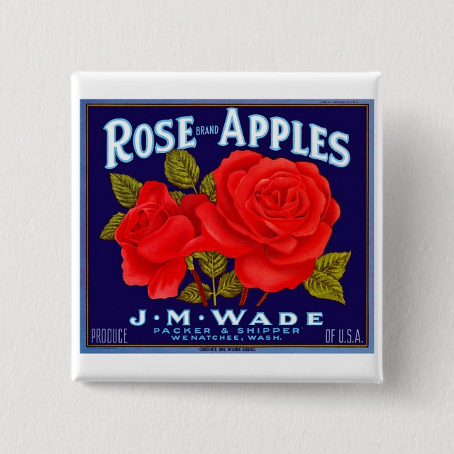 Rose Brand Apples Button (Front)