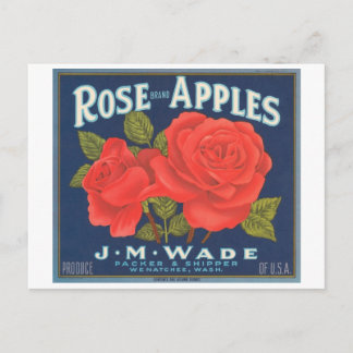 Rose Brand Apples Vintage Crate Label Postcard