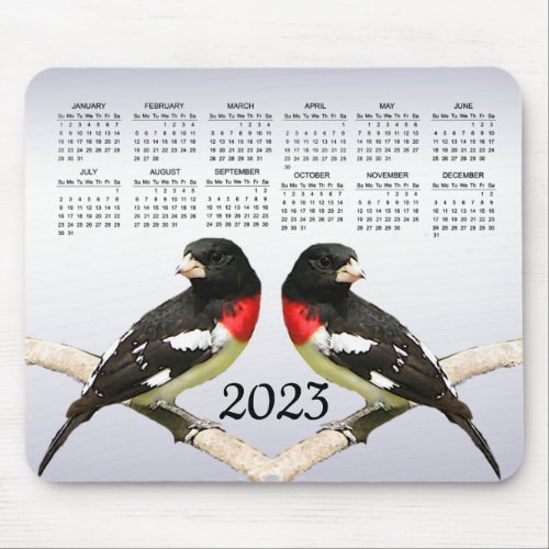 Rose_breasted Grosbeak  2023 Nature Calendar  Mouse Pad