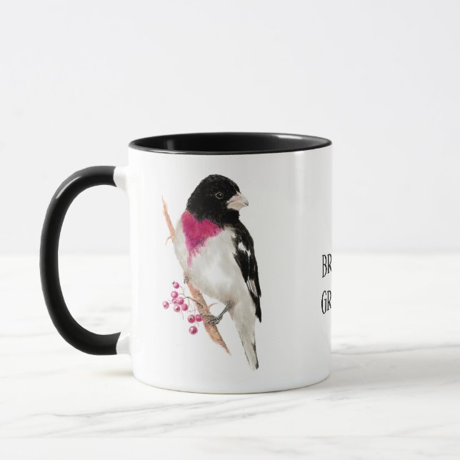 Rose Breasted Grosbeak, Bird, Nature, Mug (Left)