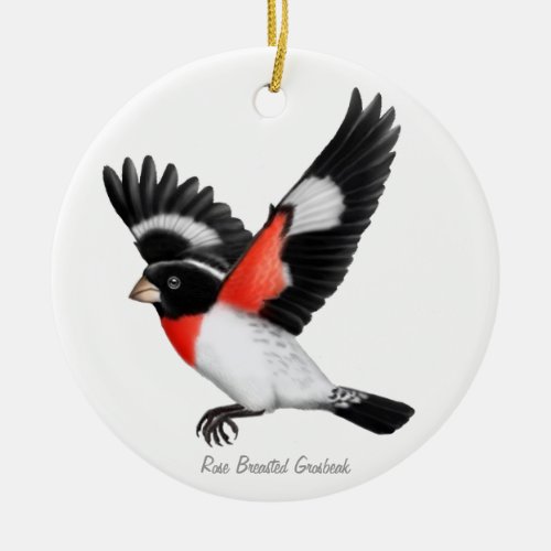 Rose Breasted Grosbeak Bird Ornament