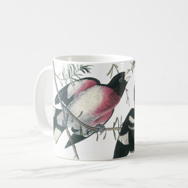 Rose-breasted Grosbeak by Audubon Coffee Mug (Front Left)