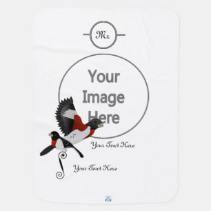 Rose Breasted Grosbeak Cardinal Bird Baby Blanket