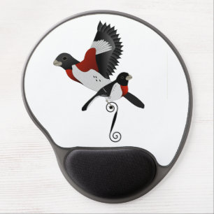 Rose Breasted Grosbeak Cardinal Bird Gel Mouse Pad