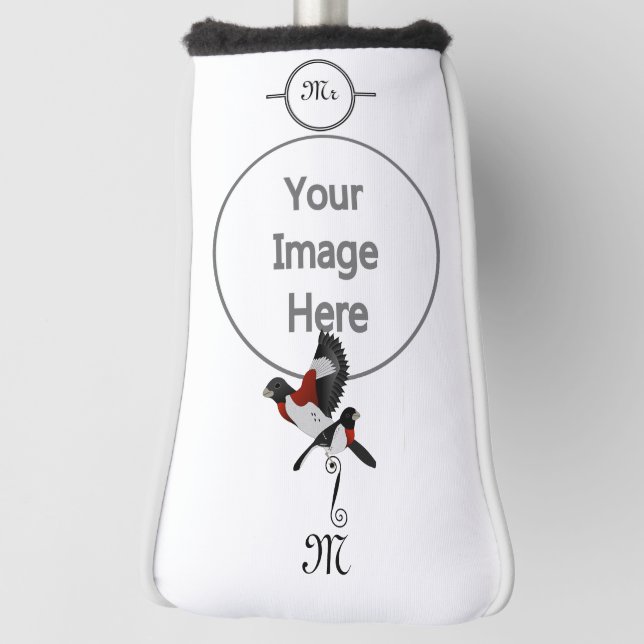 Rose Breasted Grosbeak Cardinal Bird Golf Head Cover (Rotate 90)