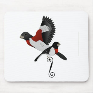 Rose Breasted Grosbeak Cardinal Bird Mouse Pad
