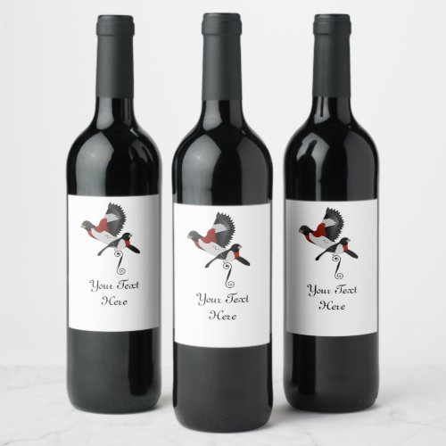 Rose Breasted Grosbeak Cardinal Bird Wine Label