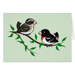 Rose-breasted Grosbeak Couple Greeting Card