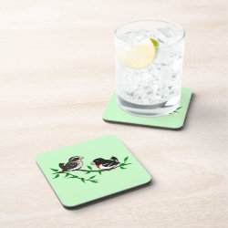 Rose-breasted Grosbeak Couple Beverage Coaster