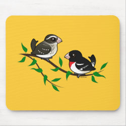 Rose-breasted Grosbeak Couple Mousepad