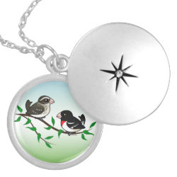 Rose-breasted Grosbeak Couple Medium Necklace