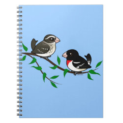 Rose-breasted Grosbeak Couple Photo Notebook (6.5