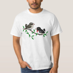 Rose-breasted Grosbeak Couple Men's Crew Value T-Shirt