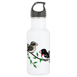 Rose-breasted Grosbeak Couple Water Bottle