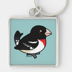 Birdorable Rose-breasted Grosbeak Premium Square Keychain
