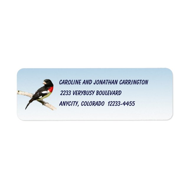 Rose-breasted Grosbeak Label (Front)