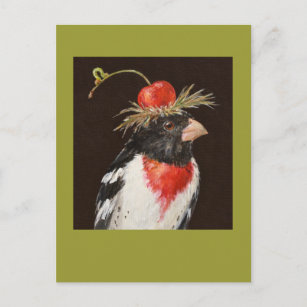 rose-breasted grosbeak postcard