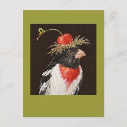 rose_breasted grosbeak postcard