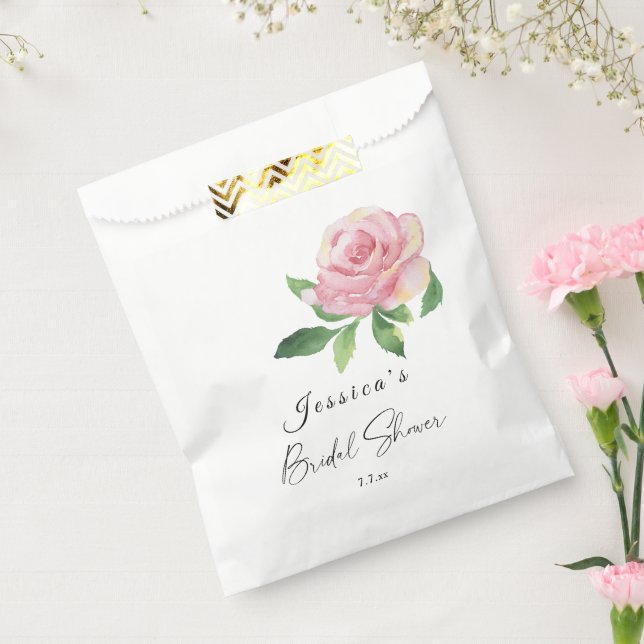 Rose Bridal Shower Favor Bag (Sealed)