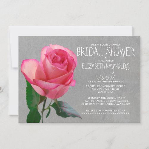 Rose Bridal Shower Invitations