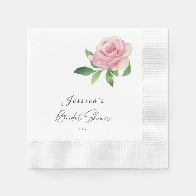 Rose Bridal Shower Napkins (Front)