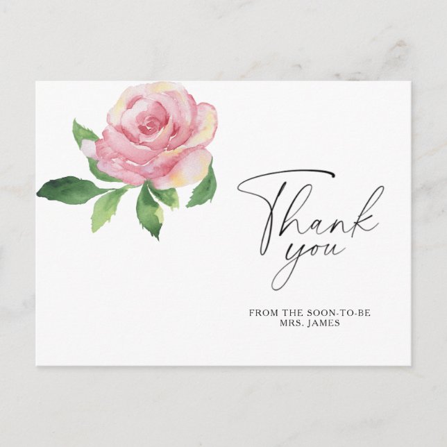 Rose - bridal shower thank you card (Front)