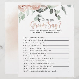 Rose Bridal Shower What did the Groom Say