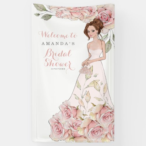 Rose Bride Bridal Shower Welcome Banner