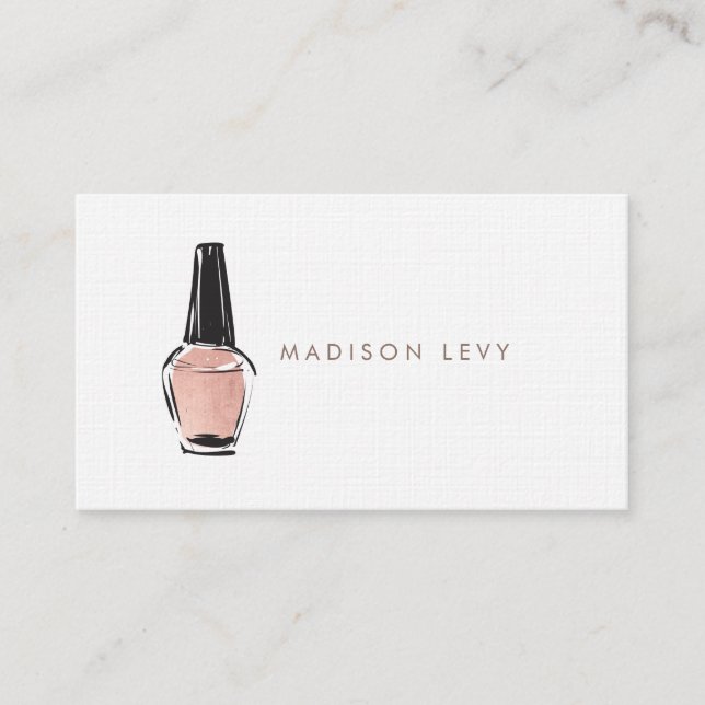 Rose Bronze Nail Polish Artist Beautician Salon Appointment Card (Front)
