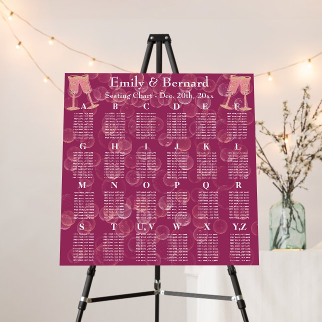 Rose Bubbly Glitter Champagne Glasses Alphabet  Fo Foam Board (In Situ (Stand))