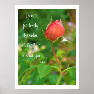 Rose Bud Rumi Quote Poster
