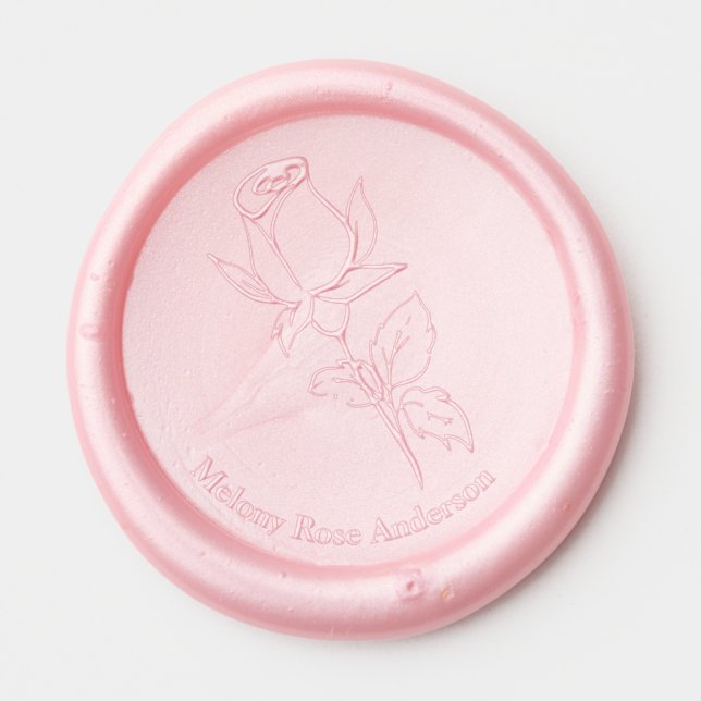 Rose Bud Wax Seal Sticker (Front)
