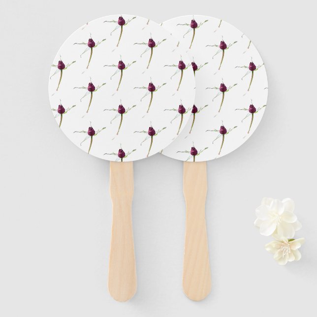 Rose Buds,  Hand Fan (Front and Back)