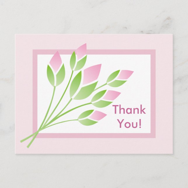 Rose Buds Thank You Postcard (Front)