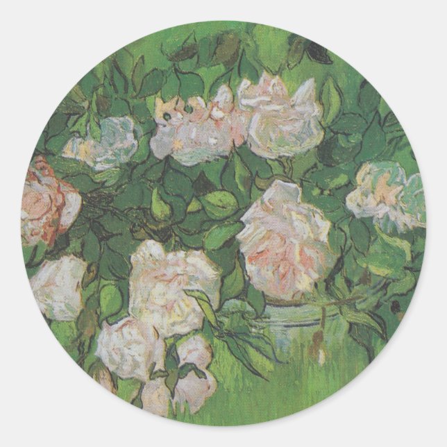 Rose Bush by Vincent Van Gogh  Classic Round Sticker (Front)